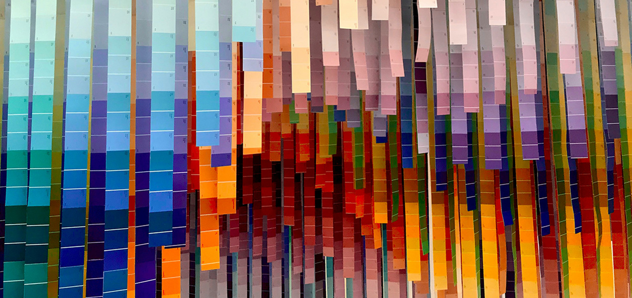 Many strips of colour swatches depicting diversity.