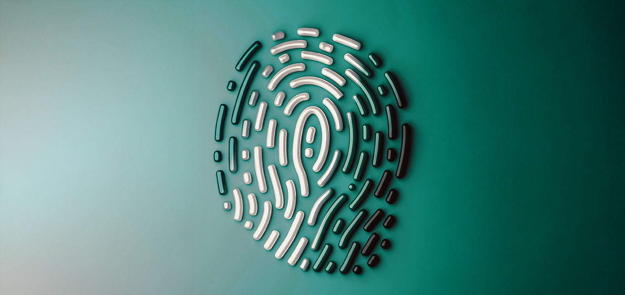 A 3D rendering of a thumb print.